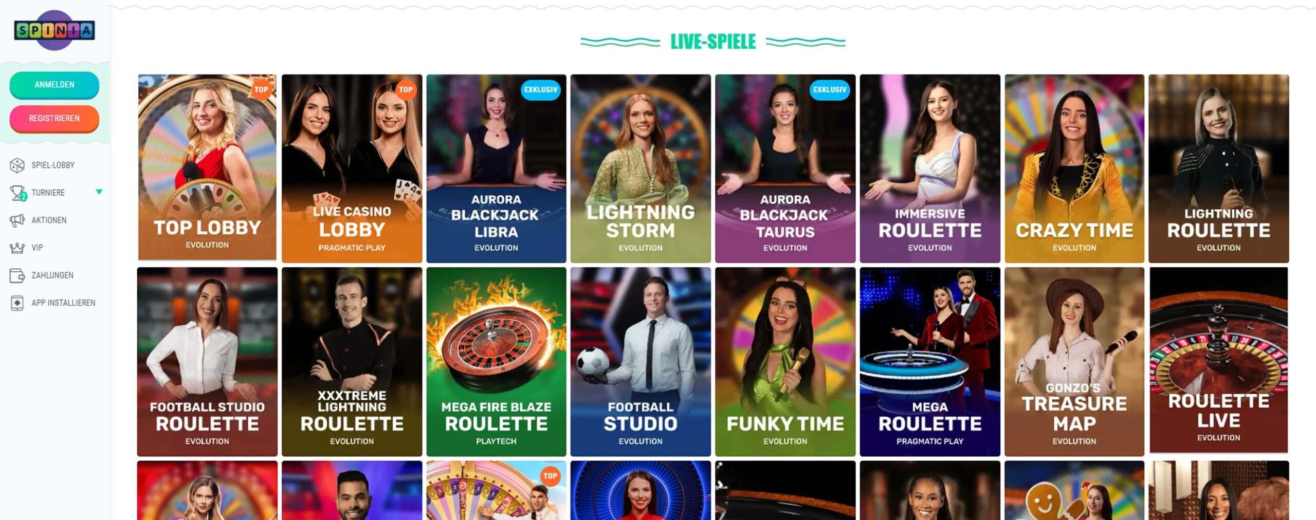 Spinia Roulette-Spiel